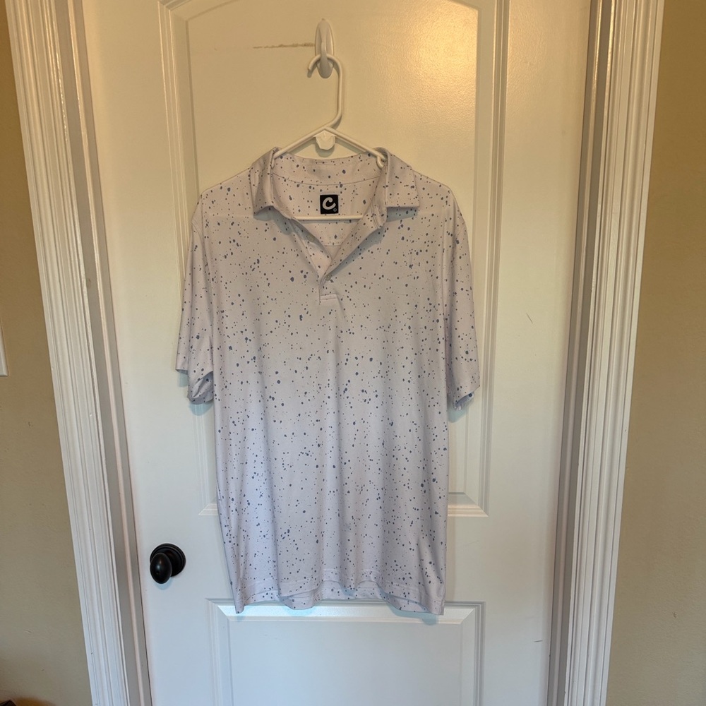 Classic White Polo Shirt with Blue Accents